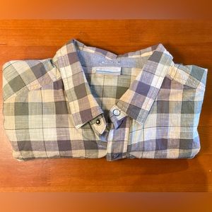 Columbia Regular Fit Mens Shirt Size L Long Sleeve Pearl Snap Multi Color